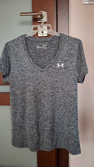 Koszulka sportowa M Under Armour logo,szara damska