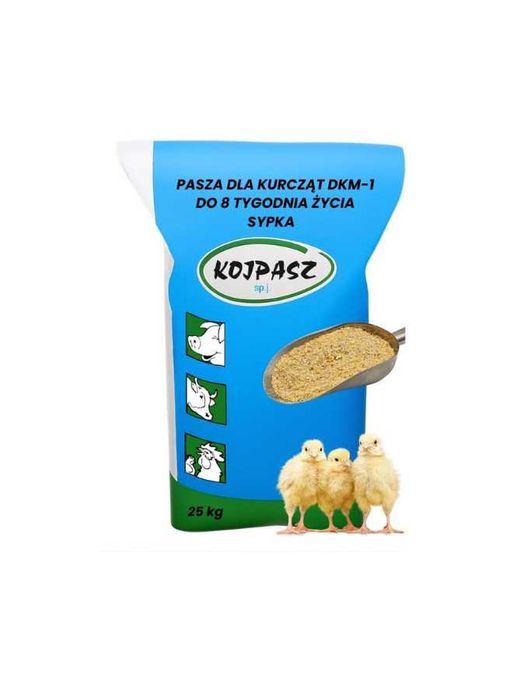 Pasza dla kurcząt DKM-1 forma SYPKA 25kg KOJPASZ