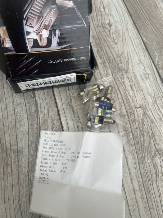 Zestaw Zarówek led do wnetrza samochodu