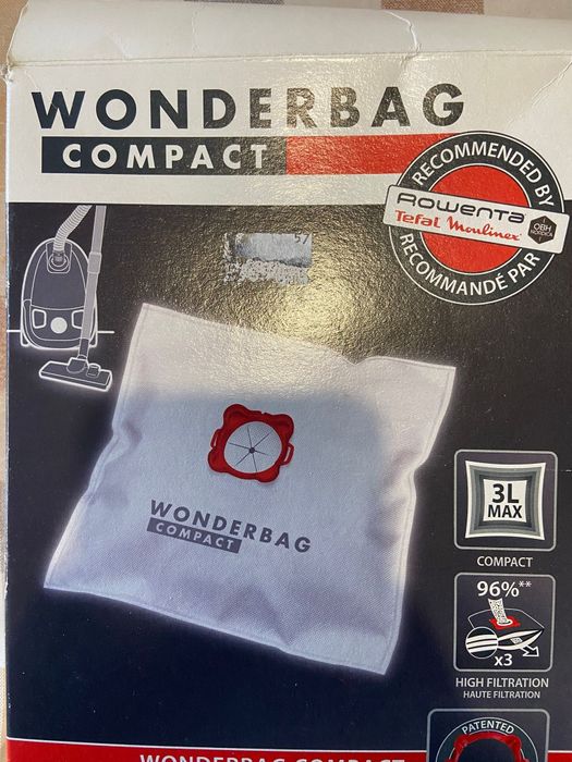 4 sacos para aspirador Wonderbag compact marca Rowenta saco 3L