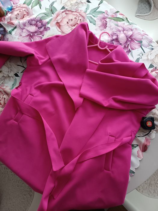 L-xxl cudny płaszczyk płaszcz rozowy