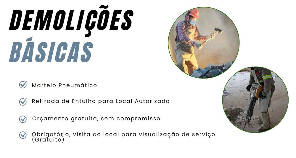 Demolições Variadas : Paredes, Muros, Anexos ...