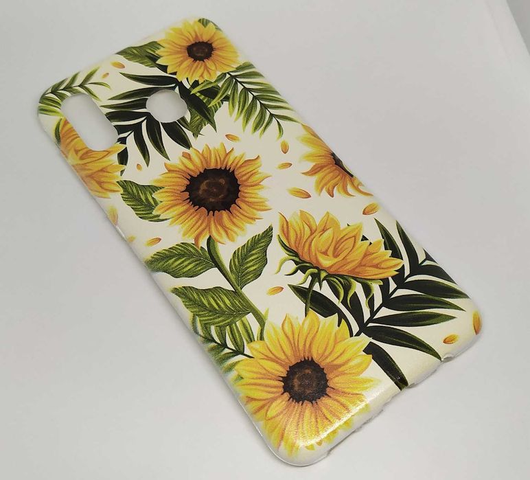 Capa em silicone com flores Girassóis para telemóveis Samsung
