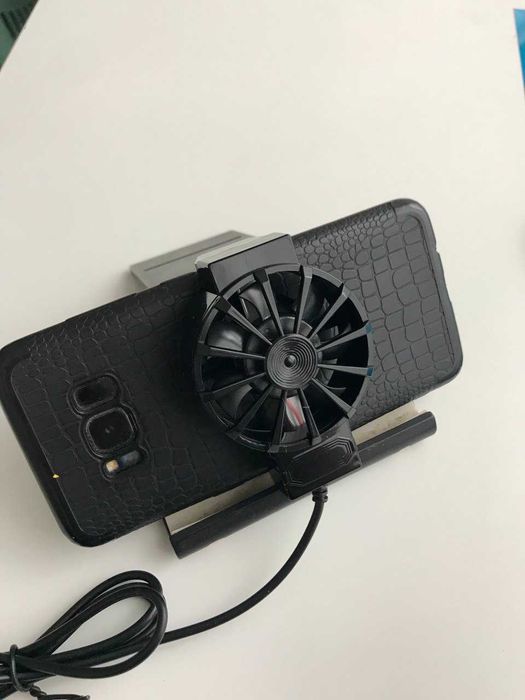 Кулер для телефону X16 чорний з підсвічуванням+напальчники у подарунок