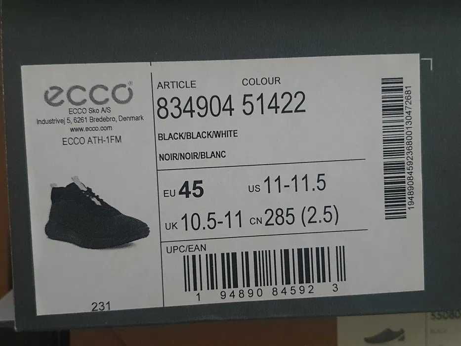 Buty męskie sneakersy czarne  Ecco ATH-1FM  45 EU  28,5 CM