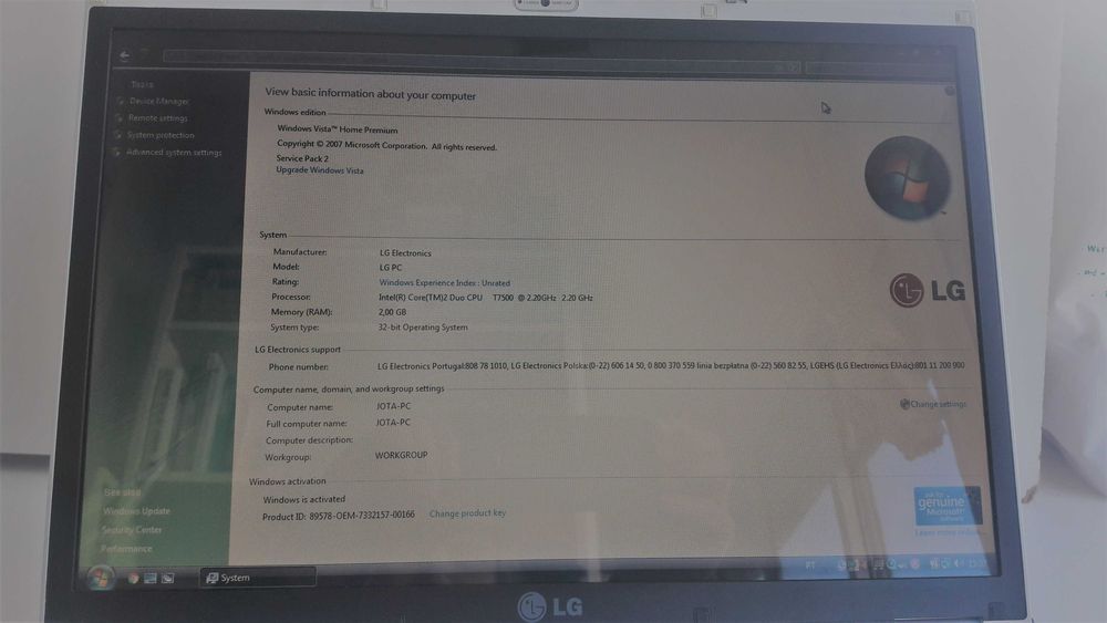 Computador portátil LG E500 - para desocupar