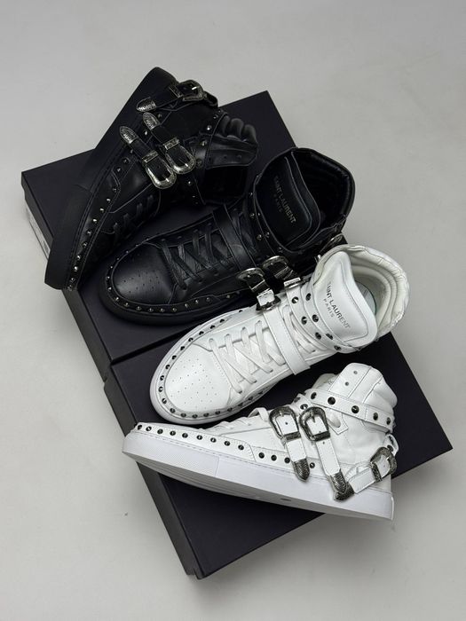 YSL Saint Laurent Paris кеди кросівки кроссовки чорні та білі shoes opium arhive leather 42 43 44