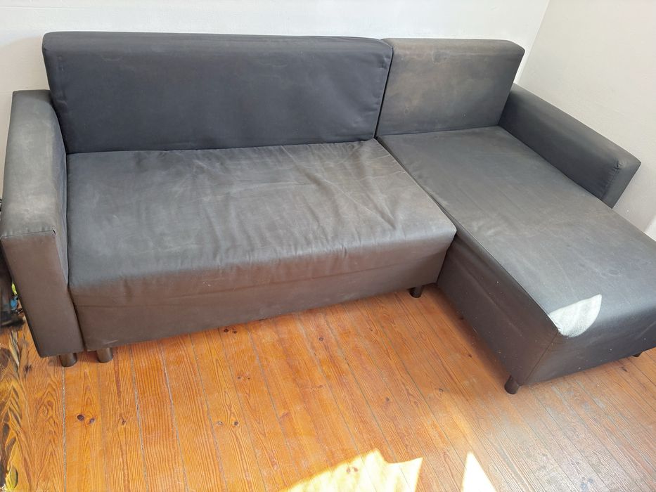 Sofa-cama com chaise longue usado