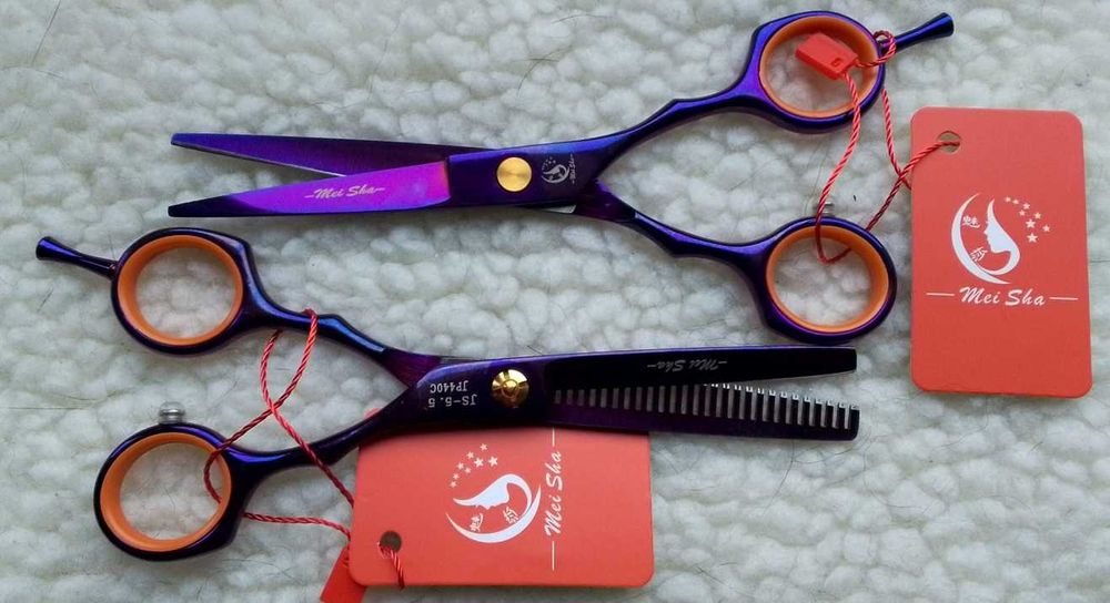 Nożyczki + degażówki fryzjerskie Meisha 5,5 cala Japonia 440c ETUI