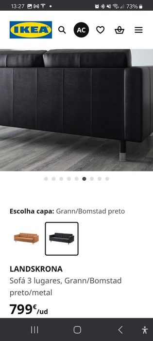 Sofá Ikea em pele. Como novo