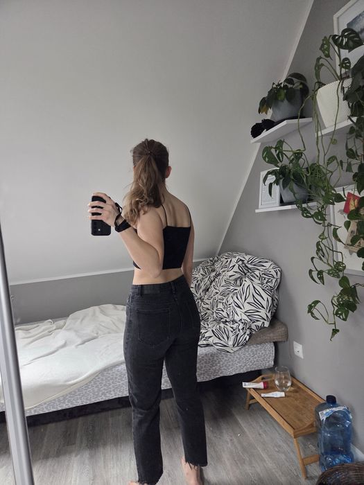 Czarne jeansy damskie S