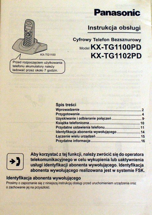 Telefon stacjonarny przenośny Panasonic KX-TGA 110 EX