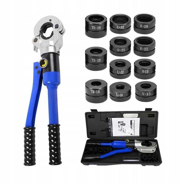 Praska ZACISKARKA HYDRAULICZNA Ręczna DO RUR PEX 12T Matryce Pert U 16 - 32