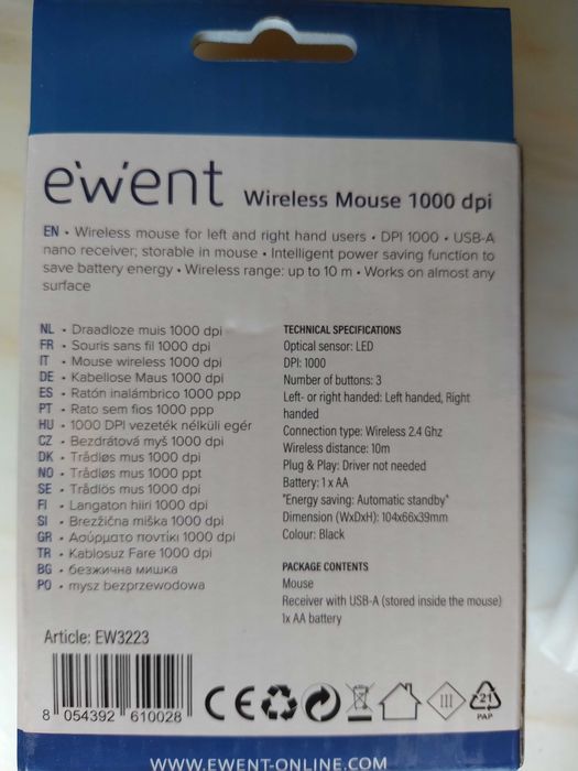 Rato sem fios Ewent novo caixa selada425906701316935681