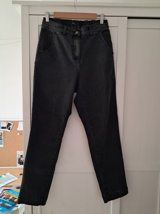 Spodnie jeansy L wysoki stan