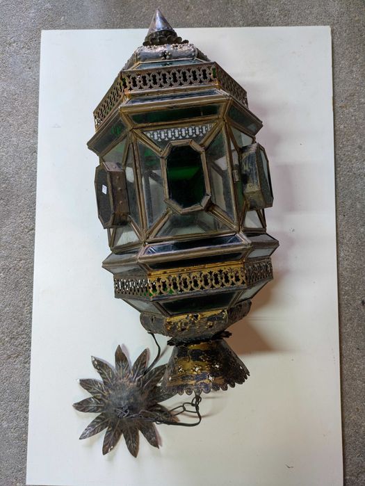 Candeeiro vidro verde