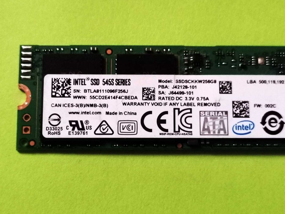 SSD M2 256GB iNTeL 545s