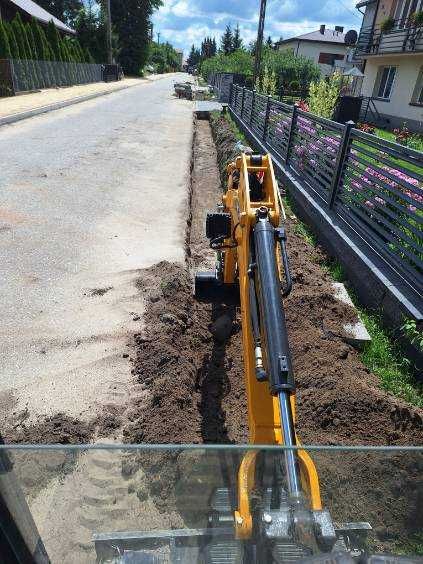 Koparko-ładowarka, minikoparka, wiertnica, młot, fundament, usługi,HDS