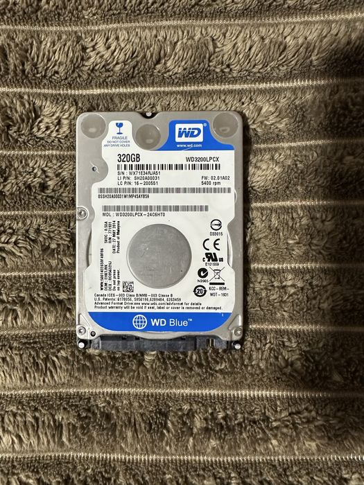 Жосткий диск для ноут/пк 320 гб