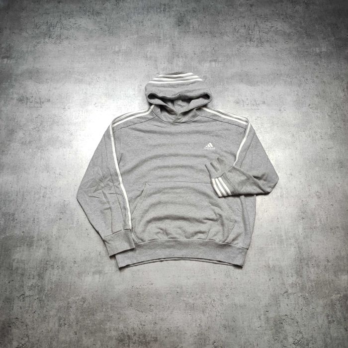 MĘSKA Bluza z Kapturem Sport Codzienna Bawełna PREMIUM Adidas 3 Paski