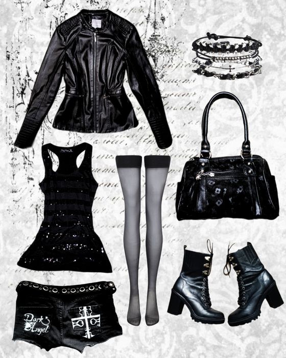 Vintage Opium y2k Model off Duty Indie sleaze Clothes Set