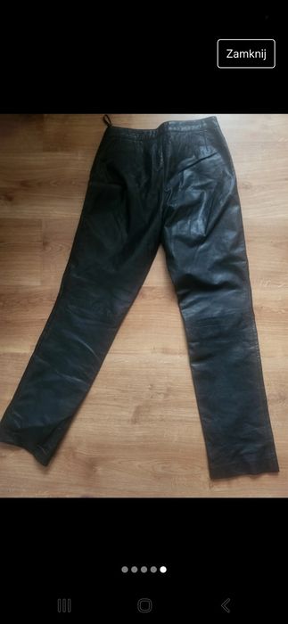 Czarne skórzane spodnie