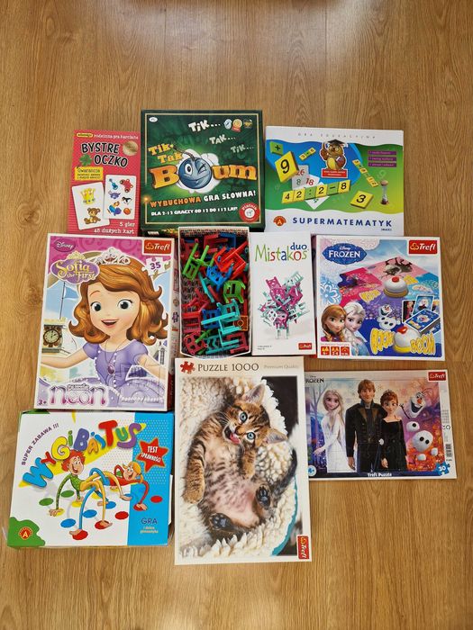Wielka paka gier i puzzli (Frozen, Mistakos, Sofia) – NA CZĘŚCI / MIX