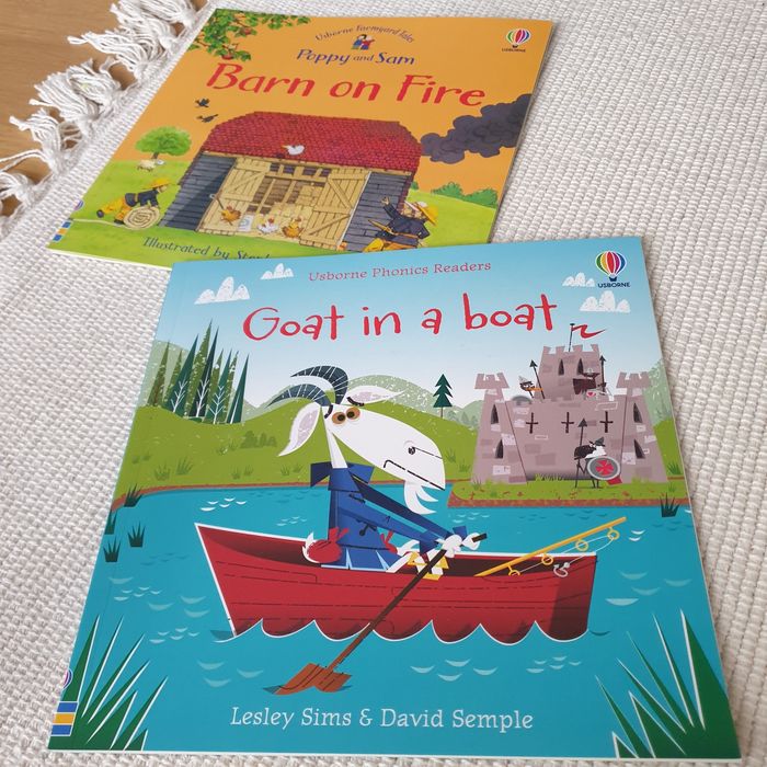 Usborne Poppy and Sam Barn on Fire, Goat in a boat