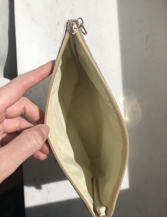 Kosmetyczka damska, saszetka, mini torebka złota