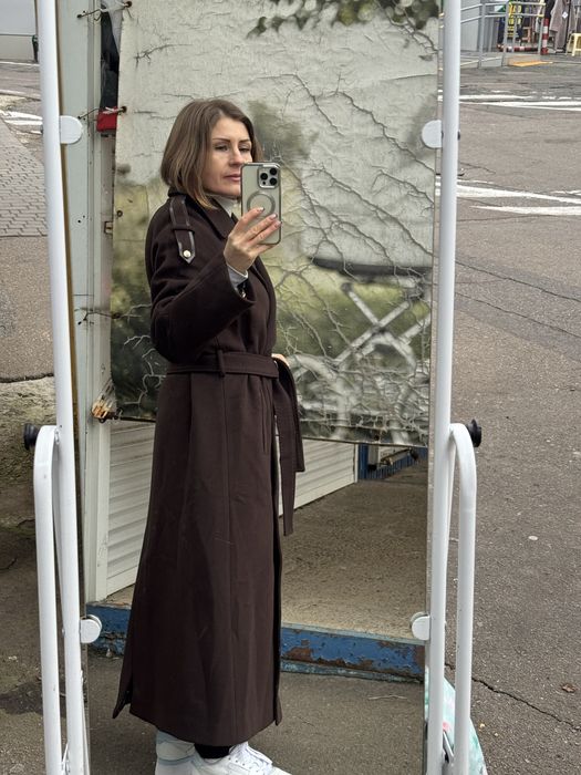 Кашемир макс мара пальто турция коричневое серое пальто длинное