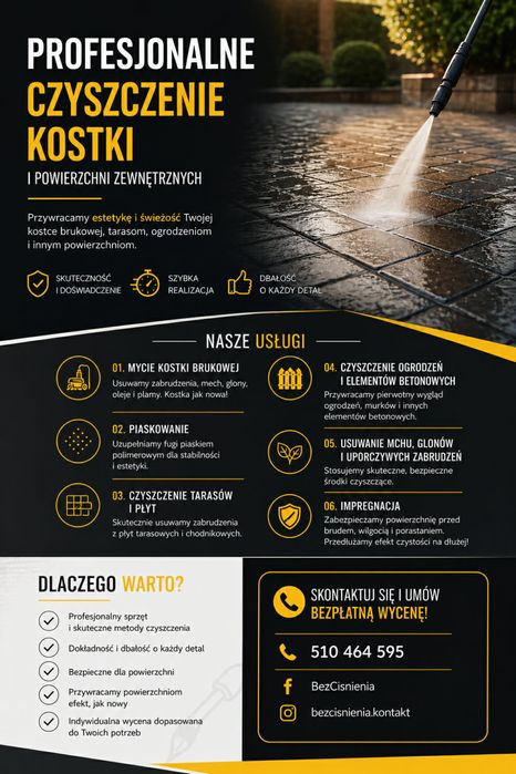Mycie czyszczenie kostki brukowej i elewacji