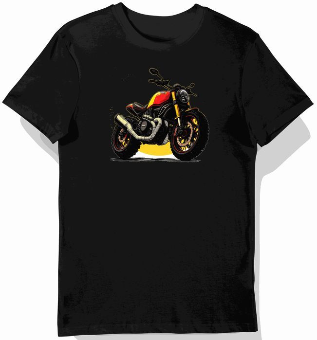Koszulka męska czarna z Inspiracją Ducati Scrambler XXL