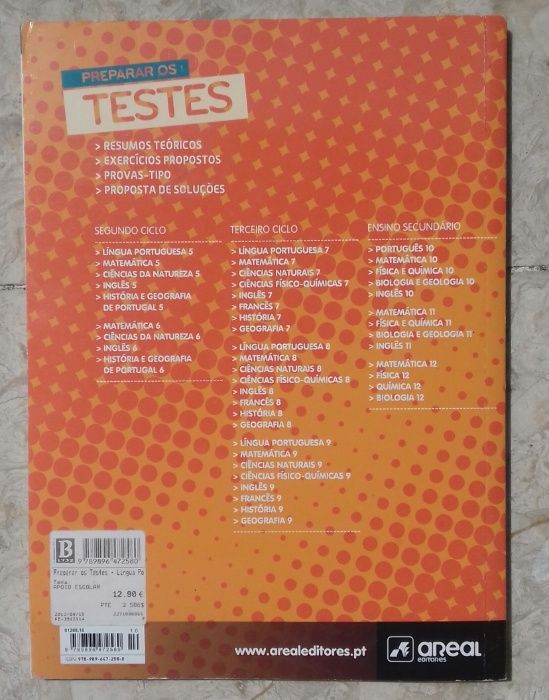 Livro " Preparar os testes 5" Lingua Portuguesa