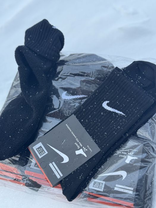 Утеплені чорні шкарпетки Nike / Теплі носки найк