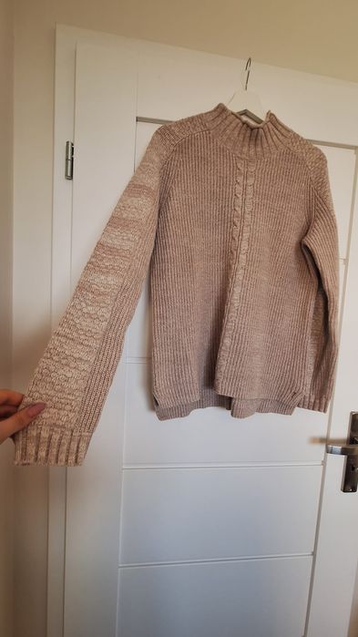 Sweter damski Henri Lloyd beżowy golf warkocz M