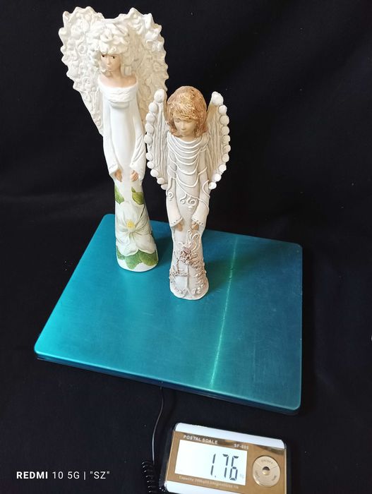 Anioły - aniołki - piękne figurki - 2 sztuki - Hand Made - (1,76 kg)