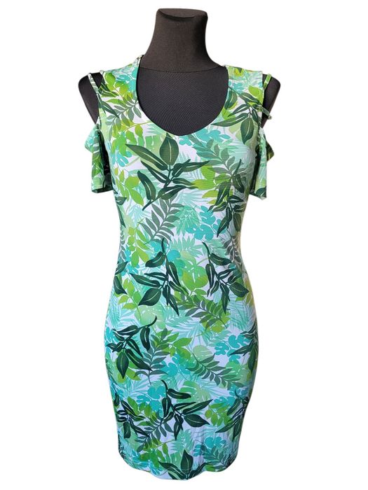 Zielona sukienka w liście 34,XS BonPrix BPC