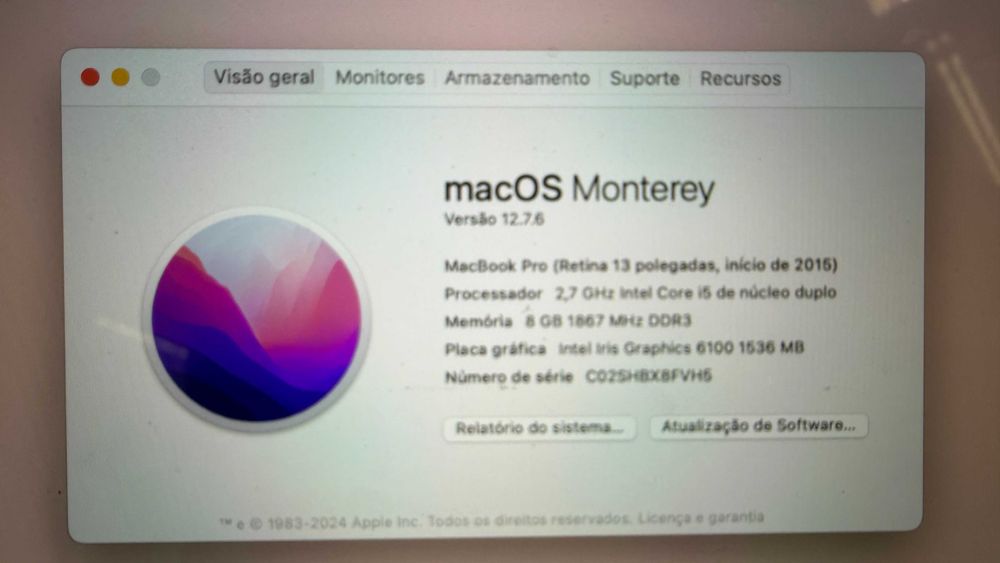 MacBook Pro Retina 13 2,7GHz i5 8Gb 250GB