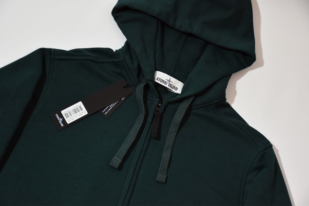 БЕЗ ПЕРЕДОПЛАТИ: Зіп худі Stone Island темно-зелений