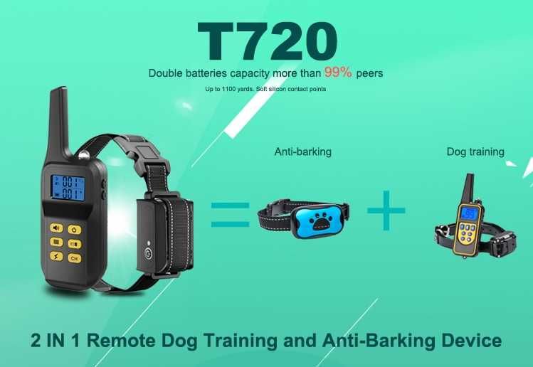 PORTES GRÁTIS - Coleira de ADESTRAMENTO + ANTI-LATIDO, alcance 1100m