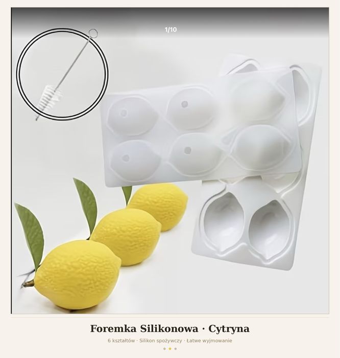 Forma silikonowa w ksztalcie cytryny (do monoporcji)