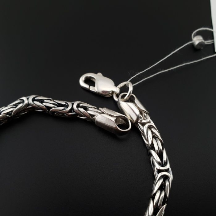 Чоловічий срібний браслет лисячий хвіст срібло візантия фокс 925 проба