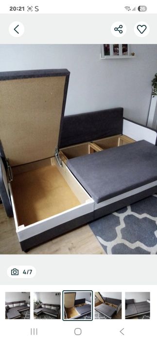 Narożnik szary welur