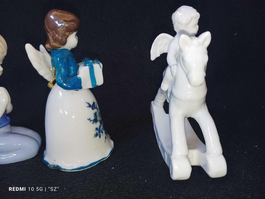 Anioły - Maryja - dzieci - piękne figurki porcelanowe - 5 sztuk - (0,62 kg)