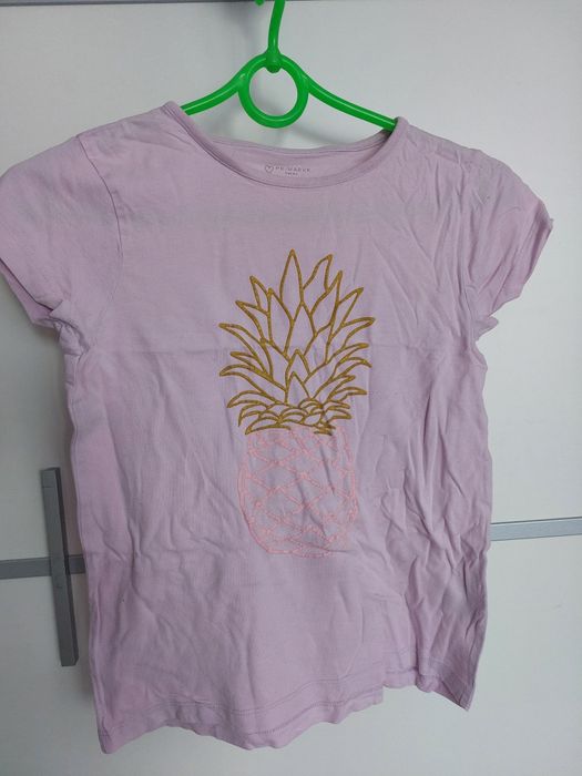 Top koszulka bluzka fioletowa ananas bawełna 134 8 9 lat primark