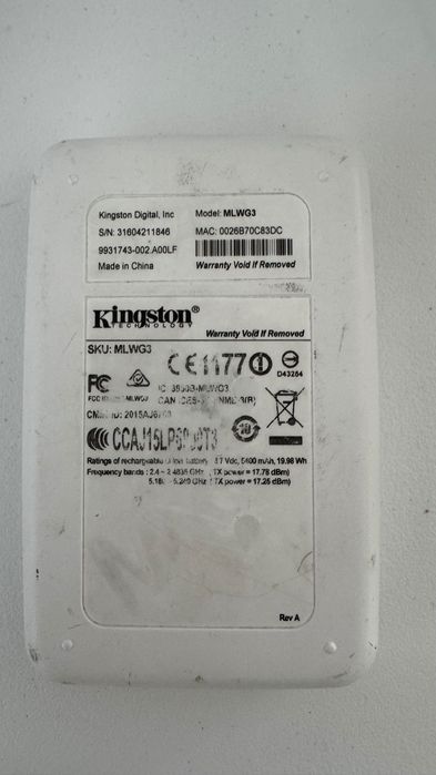 Kingston MobileLite Wireless G3  Power Bank+Leitor SD/USB+Router Wi-Fi