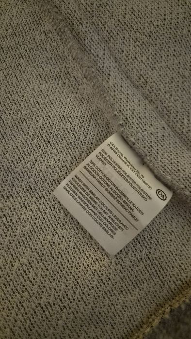 Dłuższy sweter damski XL – szary z kapturem