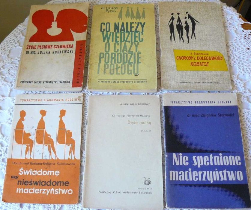 zestaw 6 książek poradników medycznych/społecznych z lat 1968-1972 wyd. PZWL  książki z PRL
