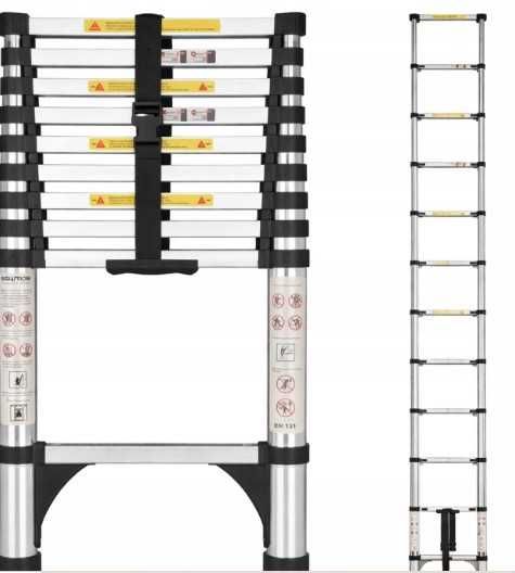 Drabina Teleskopowa przystawna 13 stopni Składana 150kg rozsuwana 3,8m