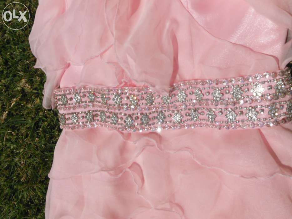 Vestido para festas / casamentos batizado valusha rosa pérola 36